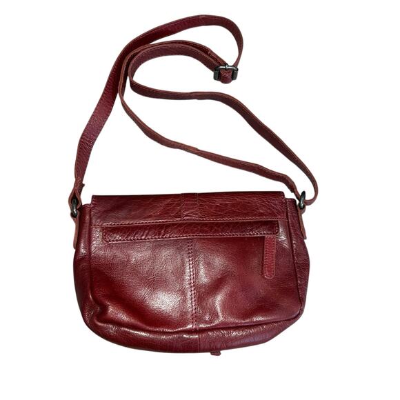 Wild West Los Angeles Oxblood Crossbody Bag Leather Flap Closure Snap western - Picture 2 of 7